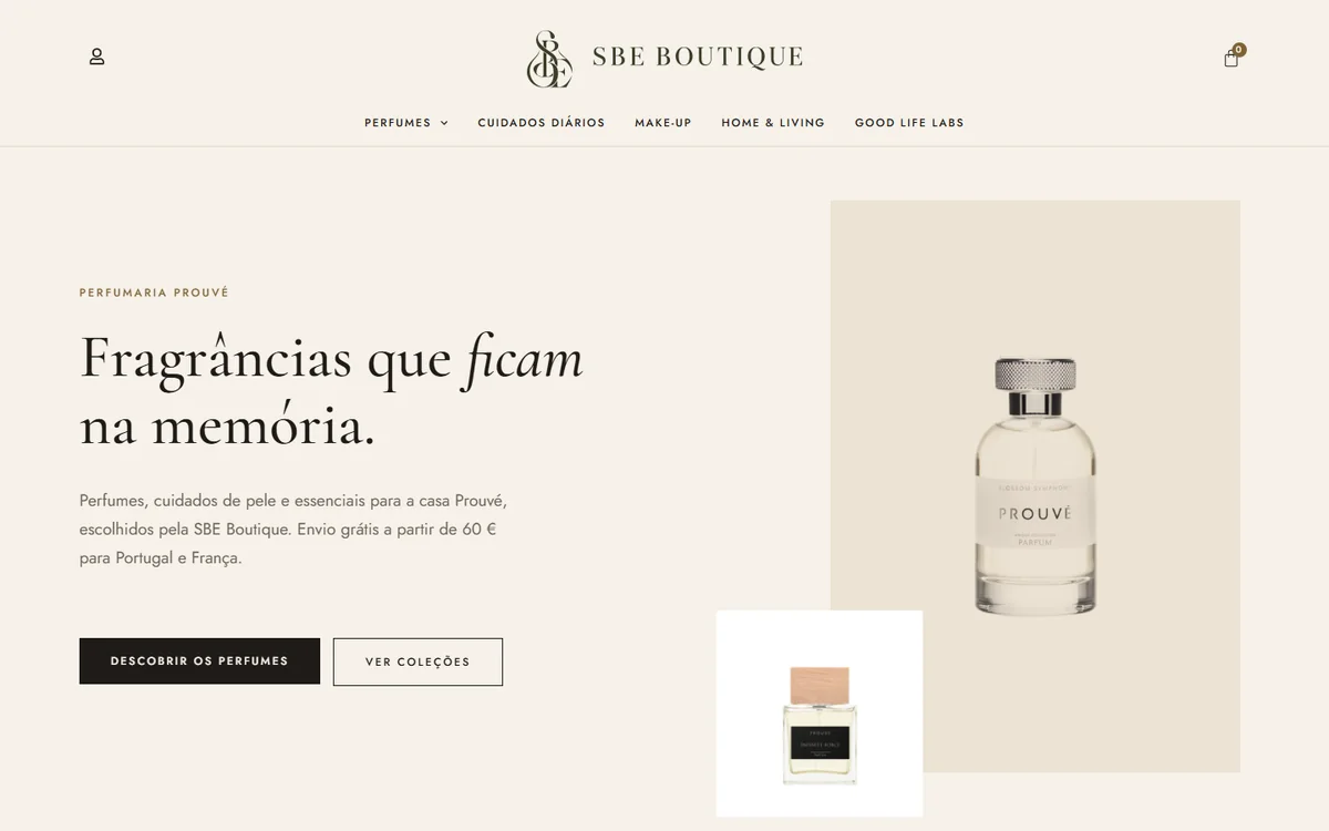 Aperçu du site SBE Boutique